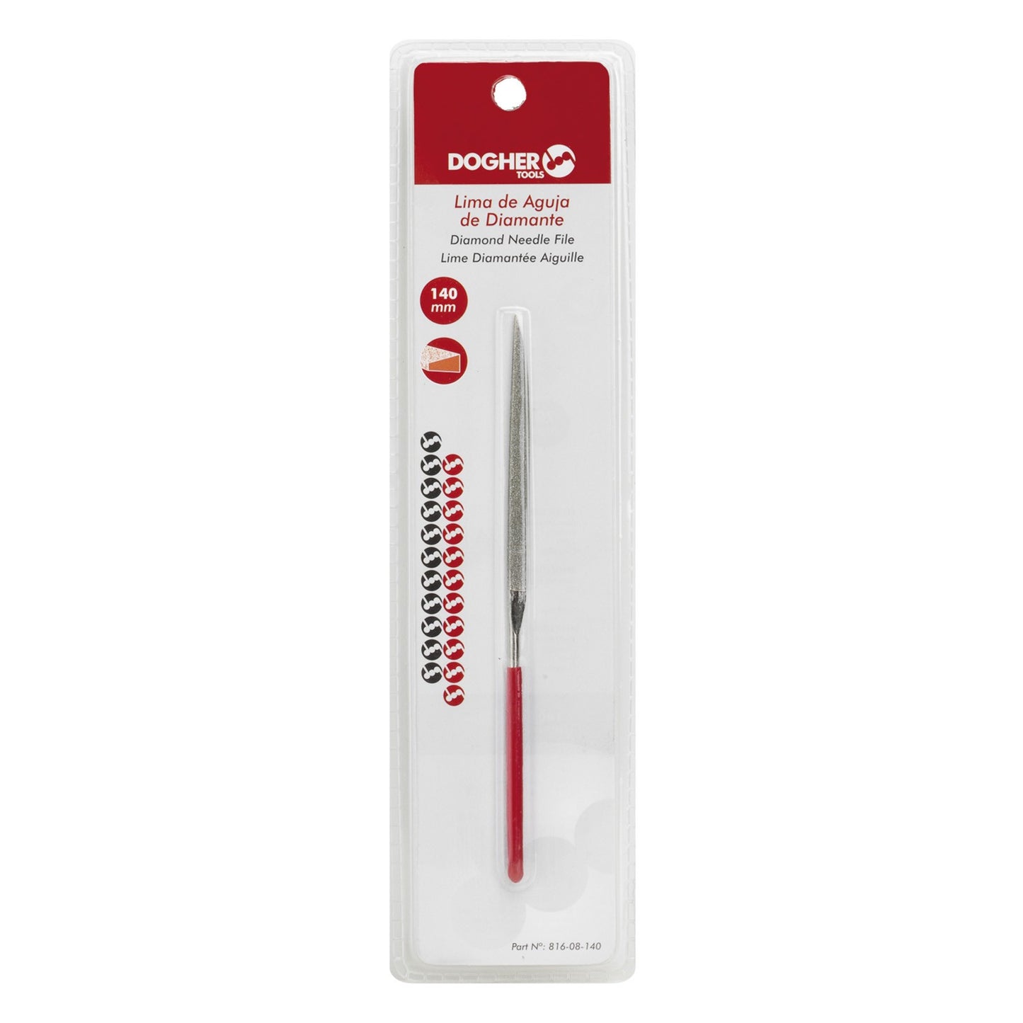 Dogher 816-08-140 - Lima Aguja Diamante Cuchilla 140Mm