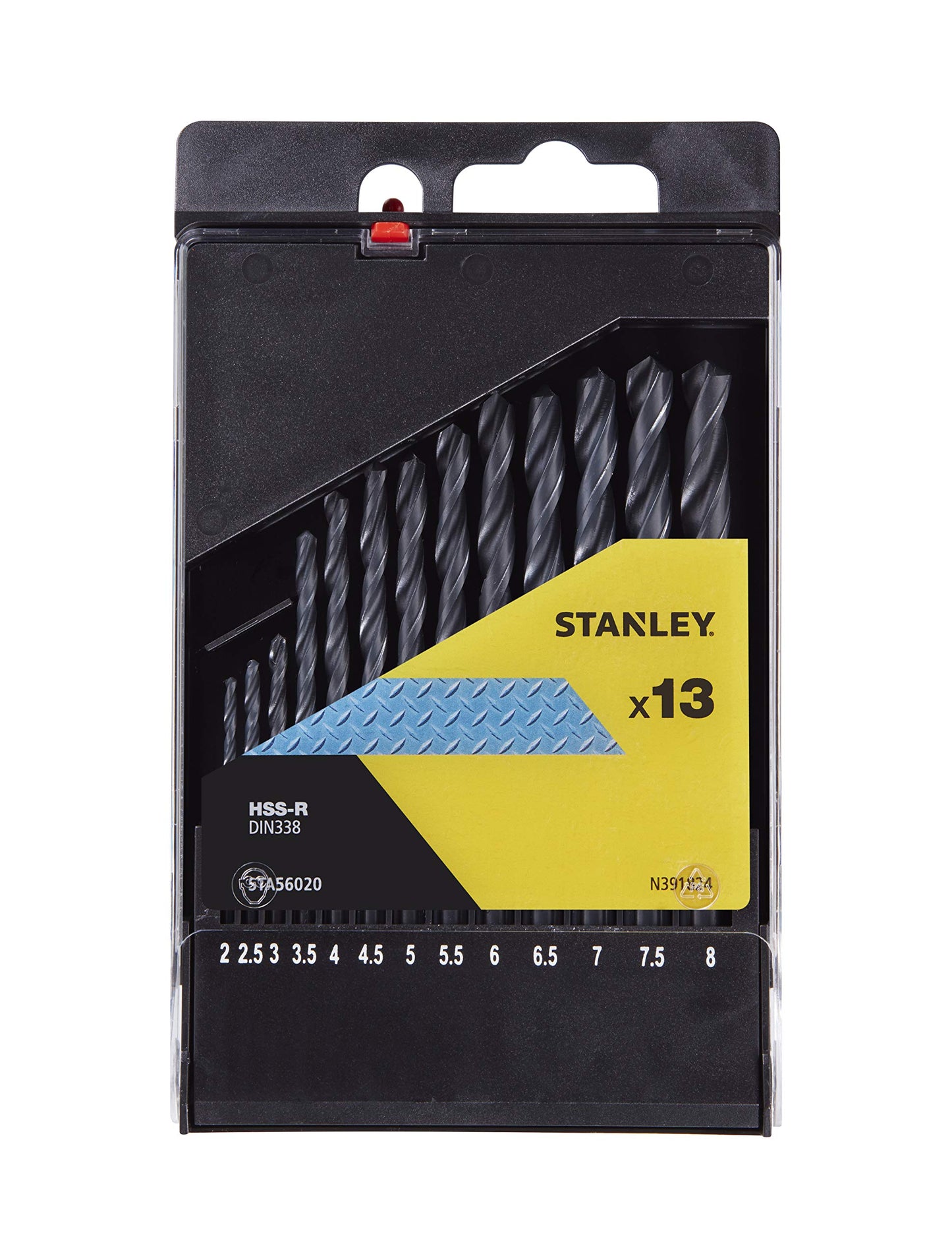Stanley STA56020-QZ - Juego de 13 brocas HSS-R para metal de 2 a 8 mm