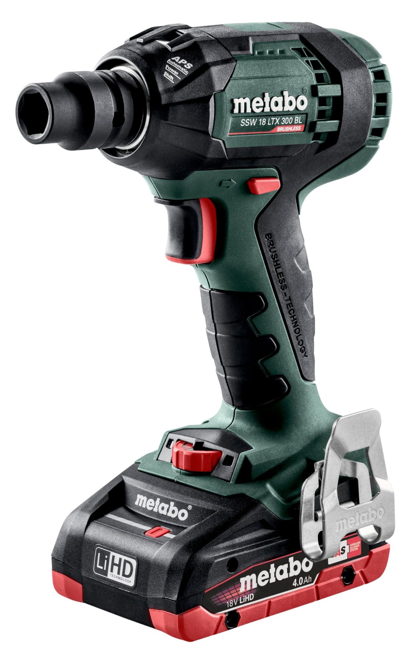 Metabo 602395800 - Llave de impacto de batería SSW 18 LTX 300 BL, 300 Nm, 2x4,0 Ah, metaBOX
