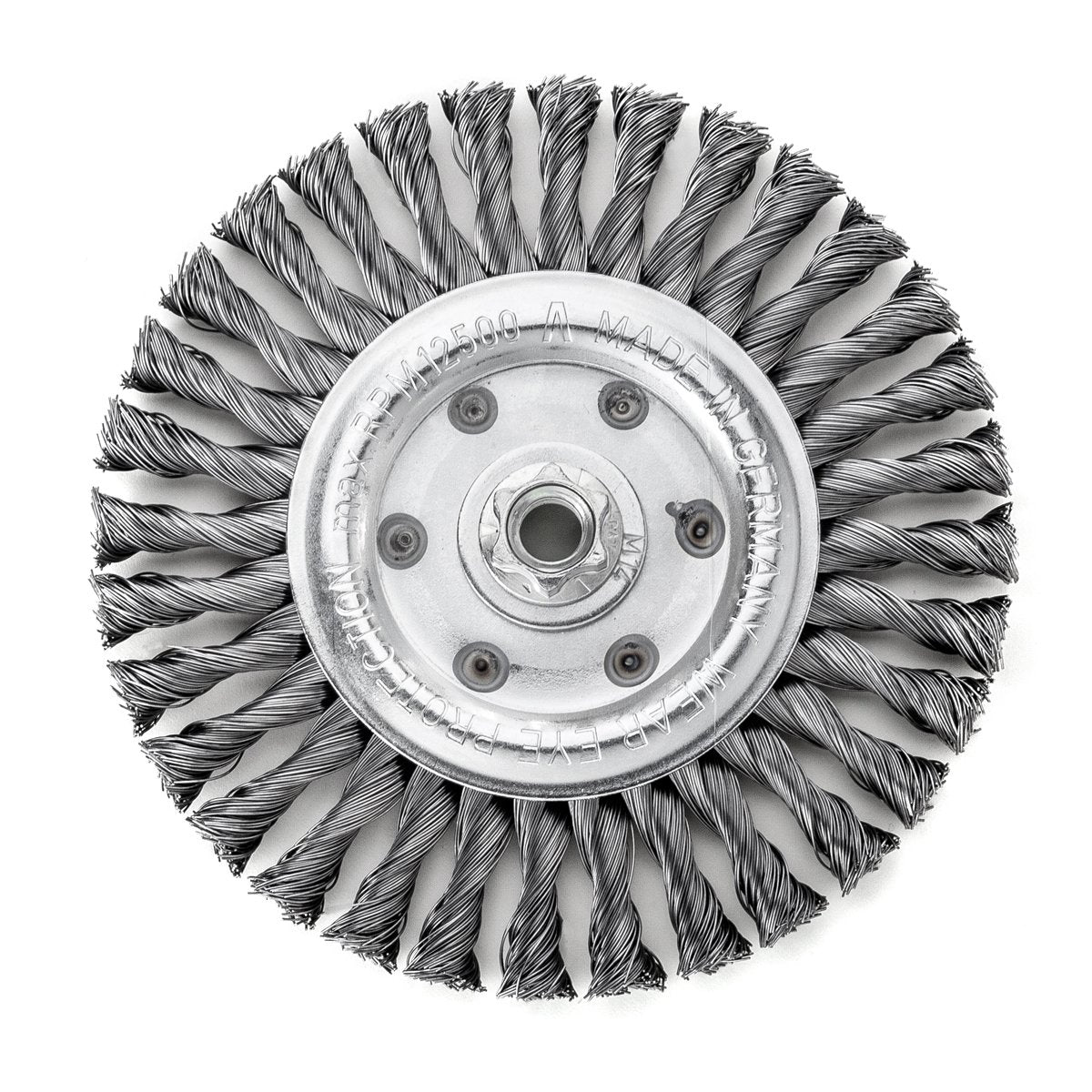 LessMann 473217 - Knot wheel brushes dia 125 x 14 mm 20 Z steel wire STH straight 0,50 mm thread M 14