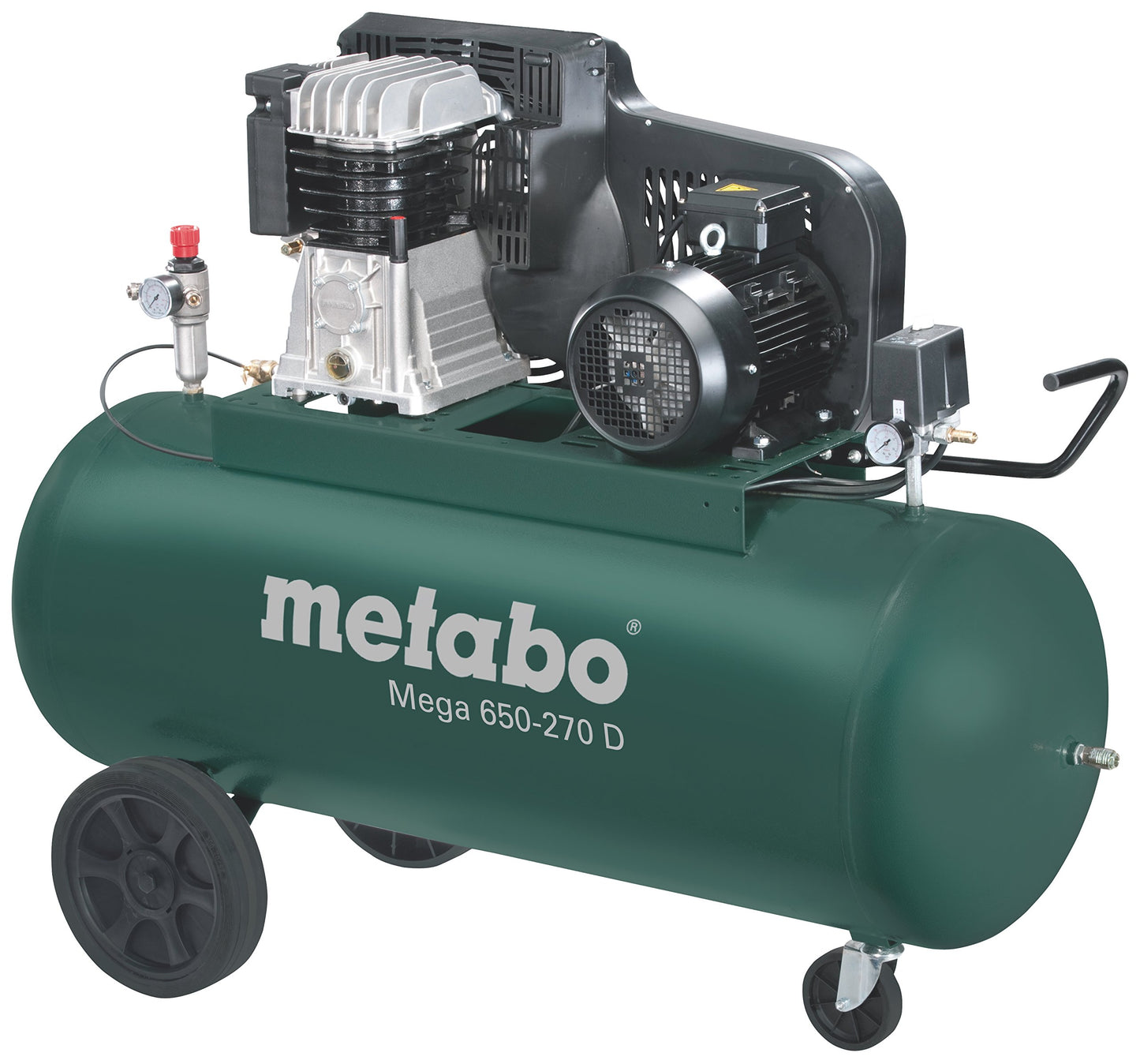 Metabo 601543000 - Compresor de pistón Mega 650-270 D, calderín 270 l, 11 bar, 4 kW, trifásico