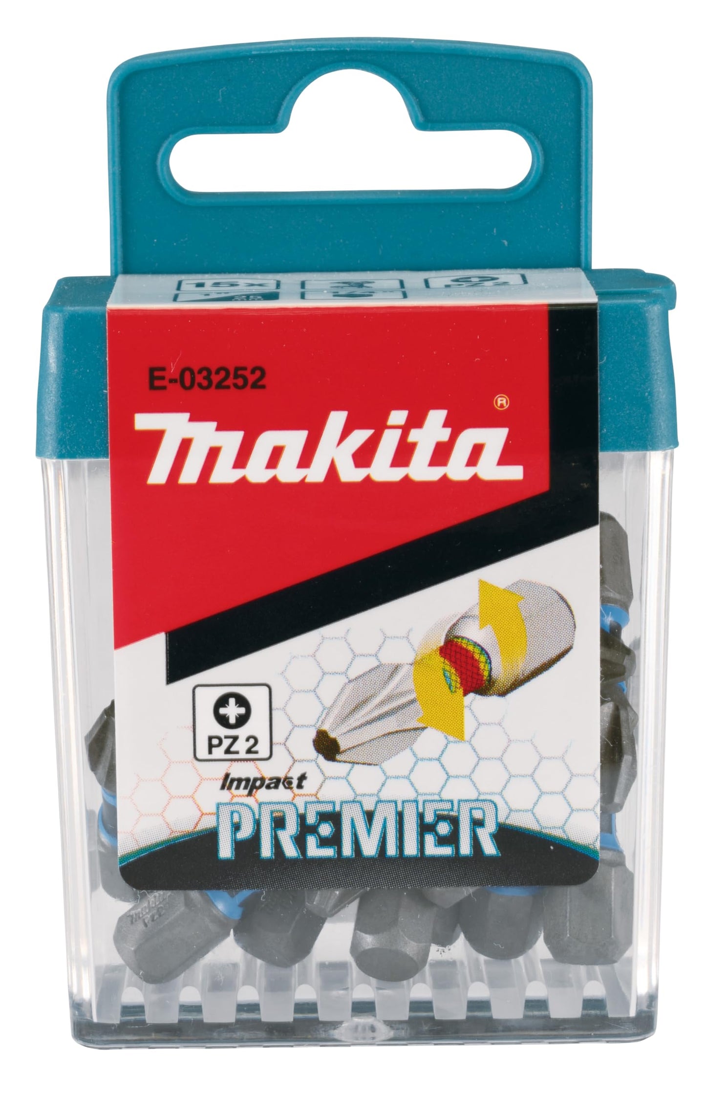 Makita E-03252 - Premier - Juego de brocas de torsión PZ2 (25 mm (Lote de 15 uds)
