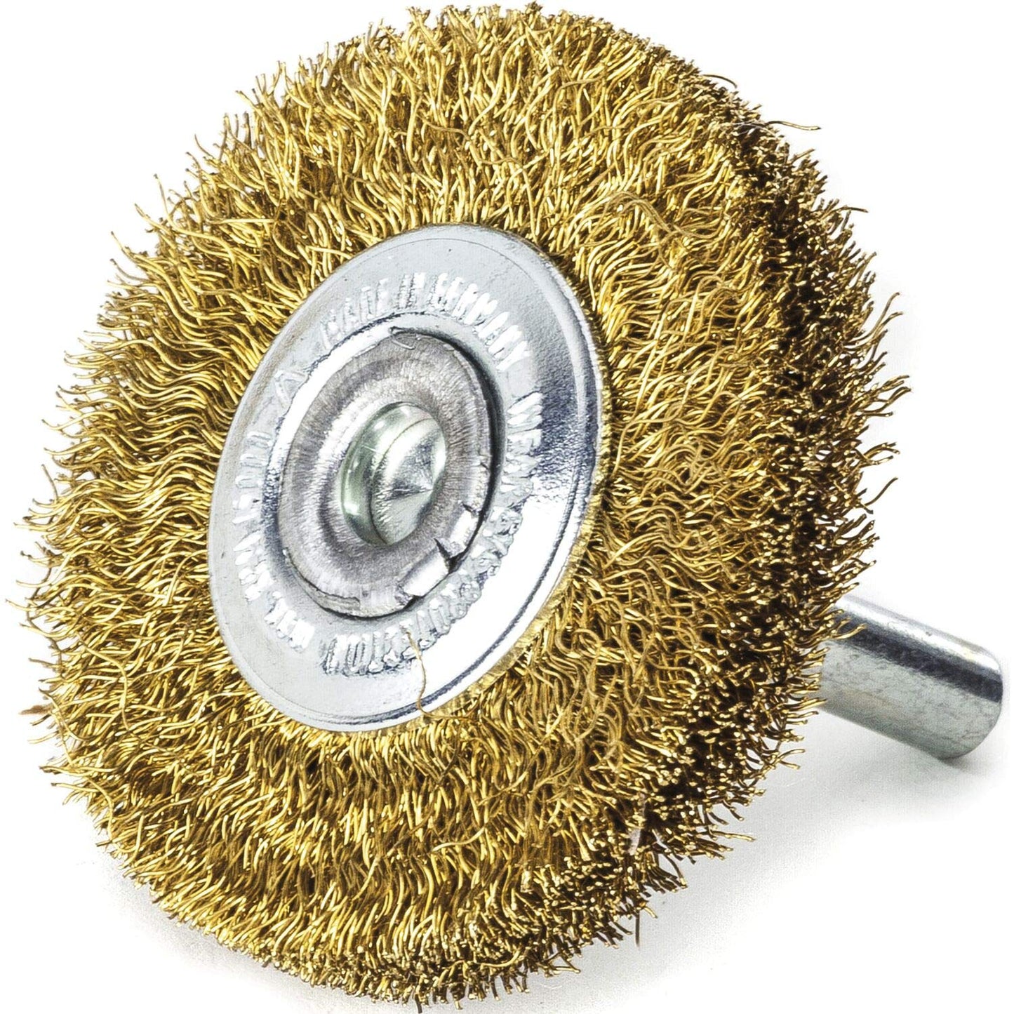 LessMann 415543 - Wheel brushes with 6 mm shank dia 50 x 14 mm brass wire MES crimped 0,20 mm