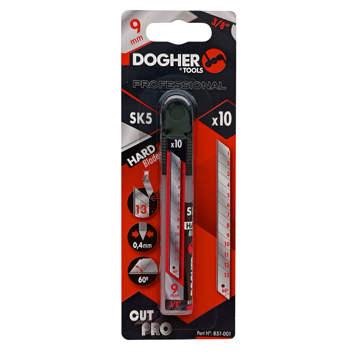 Dogher 851-101 - Tubo 10 Cuchillas SK5 80x9 mm