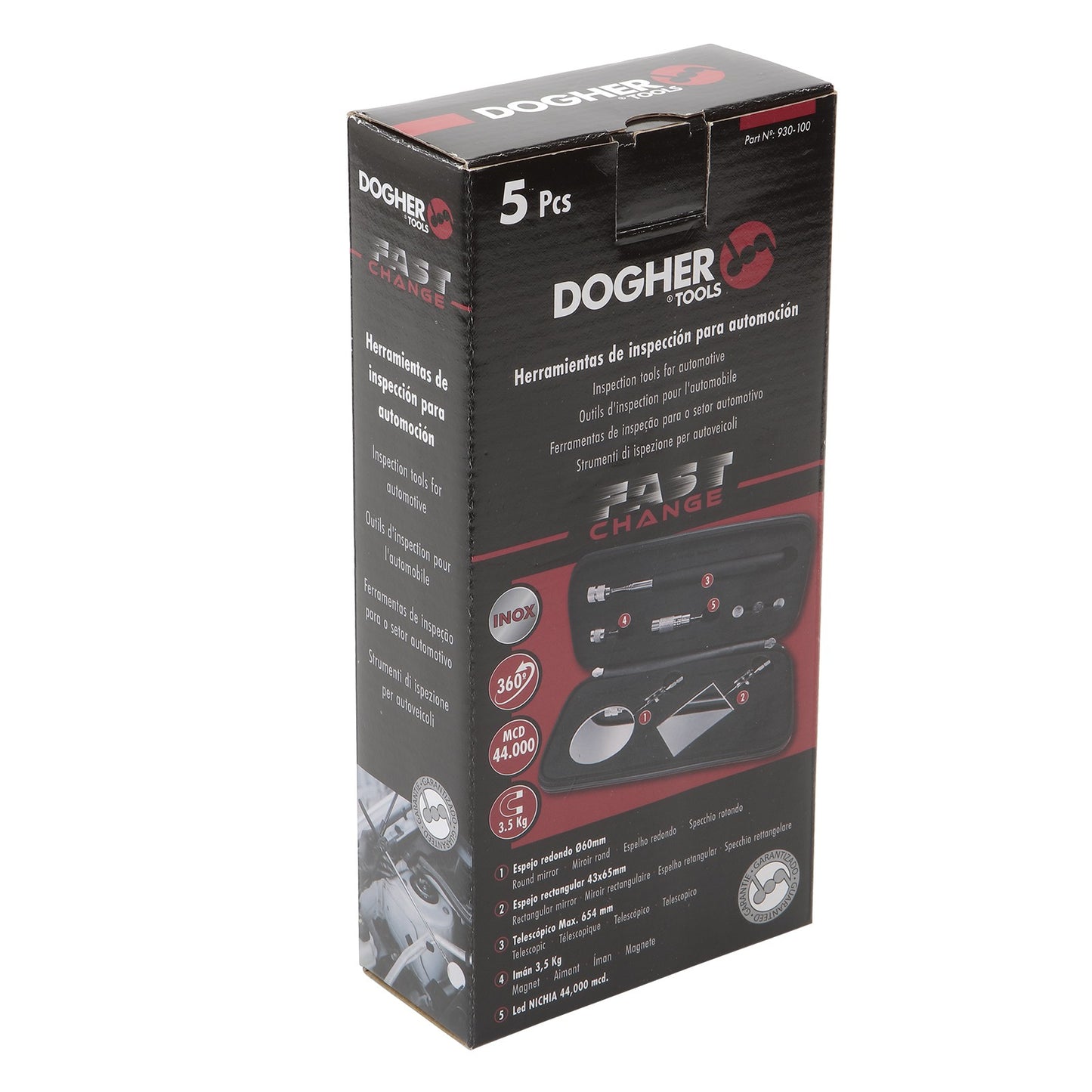 Dogher 930-100 - Juego 5 Pz Espejos Y Led Fastchange