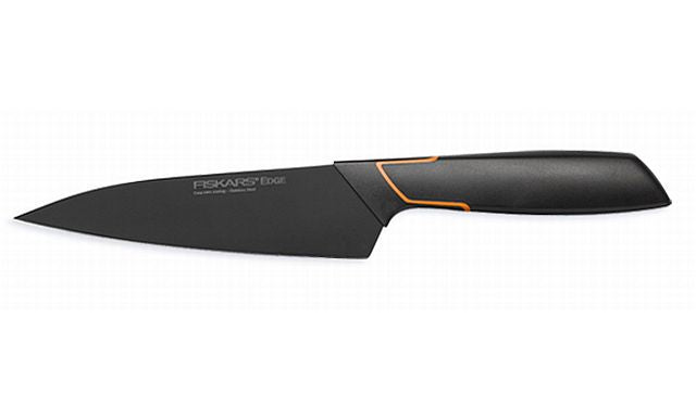 Fiskars Cuchillo de cocinero, Diseño moderno, Longitud total: 27 cm, Acero de calidad/Plástico, Edge, 1003095