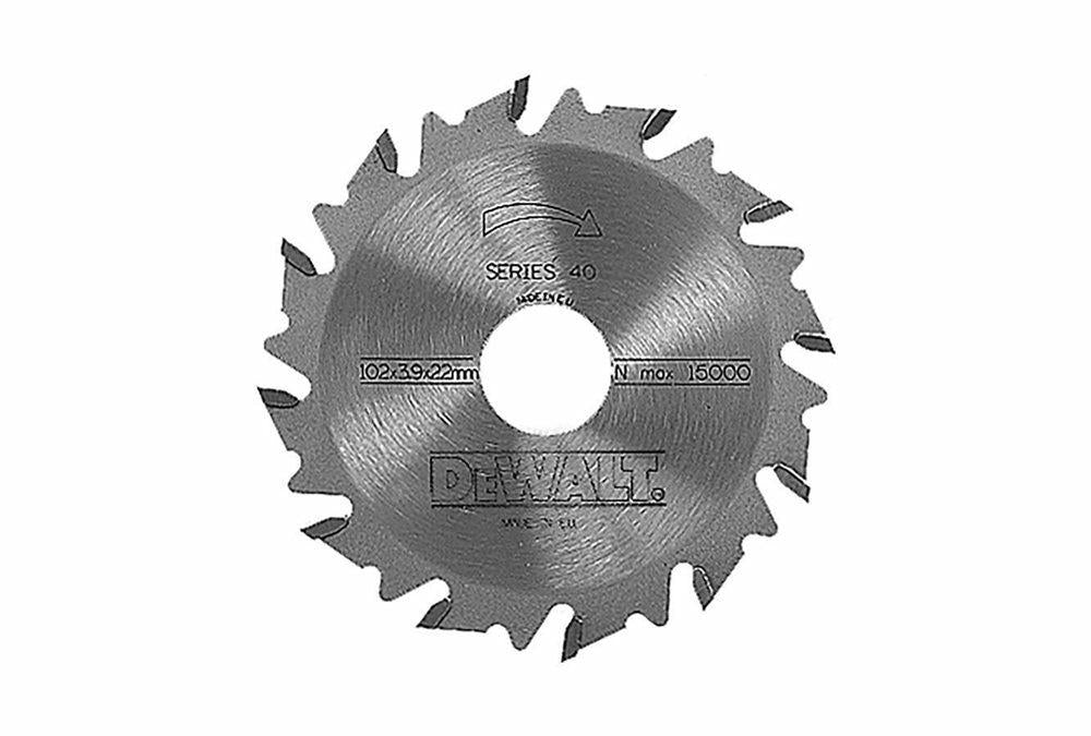 DeWalt DT1306-QZ - Hoja de sierra para ensambladora, diámetro exterior 102 mm, diámetro interior 22 mm, espesor 3,9 mm, numero de dientes 12