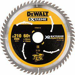 DeWalt DT99567-QZ - Hojas para sierra circular estacionaria XR Extreme Runtime, 210 x 30 mm 60D 20º