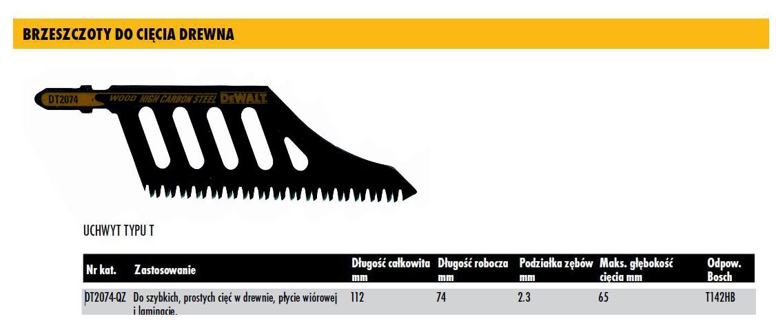 DeWalt DT2074-QZ - Hoja de sierra de calar HCS