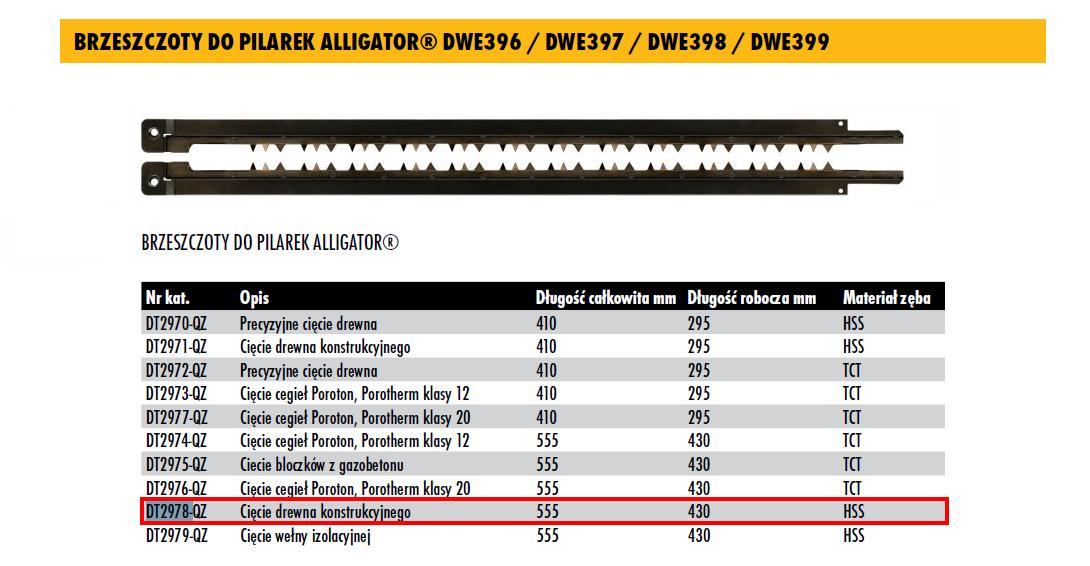 DeWalt DT2978-QZ - Hoja de sierra Alligator HSS de 430mm de longitud para madera dura