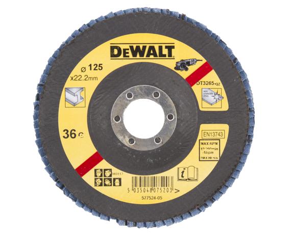 DeWalt DT3265-QZ - Discos de fibra Extreme multilijas cóncavos de 180 mm, diámetro de 125 mm, grano 36