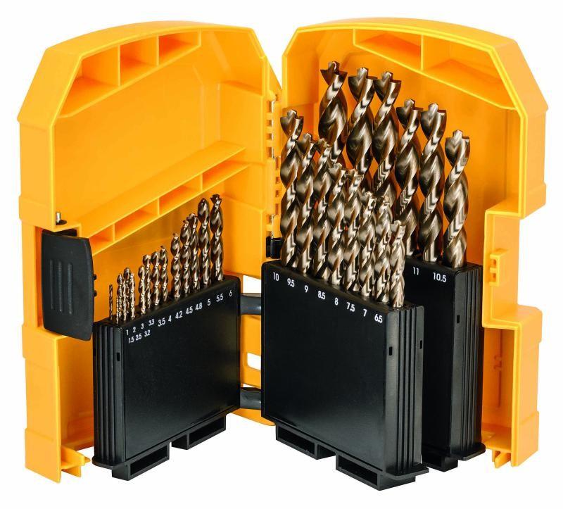 DEWALT Set de 29 brocas de cobalto HSS-E en estuche de plástico, DT4957-QZ