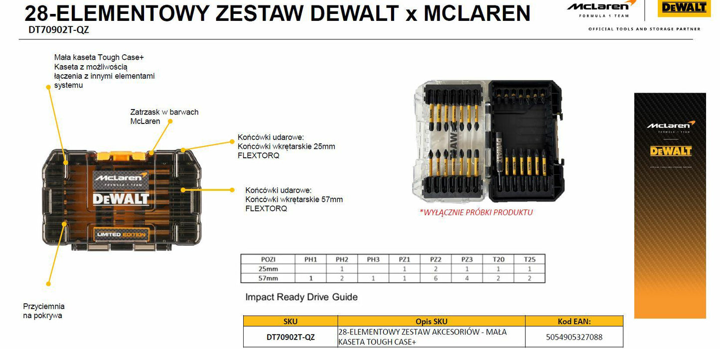 DEWALT DT70902T-QZ McLaren FLEXTORQ Juego de puntas de destornillador, 28 piezas