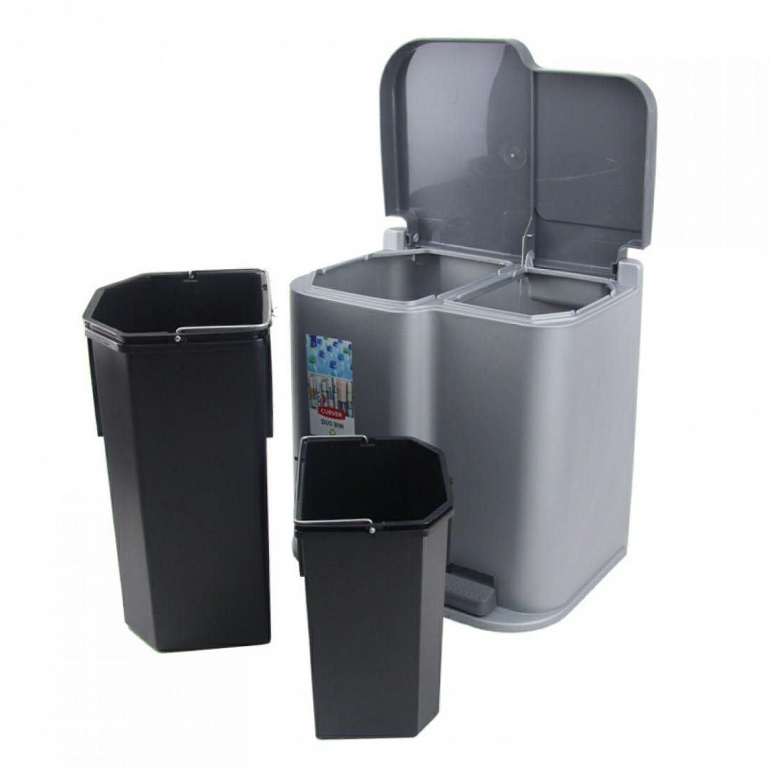 Curver – Cubo de Basura Doble con Pedal para Separar Basura
