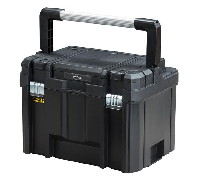 STANLEY FATMAX Caja de Herramientas Profunda PRO-STACK VII, Asa Larga de aluminio, Cierres Metálicos, Bandeja Extraíble, Volumen Extragrande, Apilable, FMST1-75796