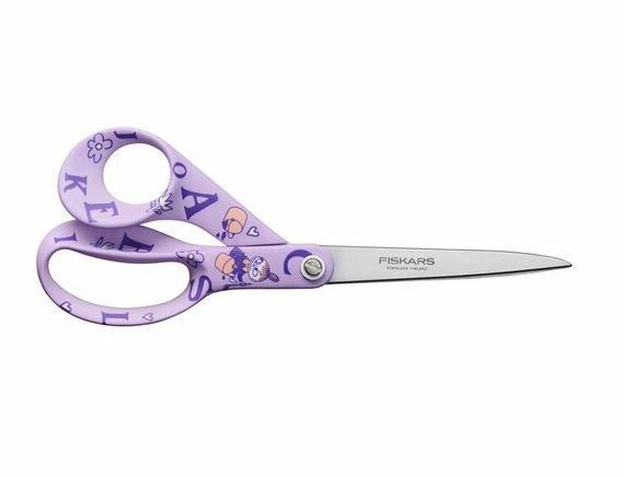 Fiskars X Mumin Tijeras multiusos con diseño Mumin, Para diestros, Longitud: 21 cm, Hojas de acero inoxidable, ABC, 1067187