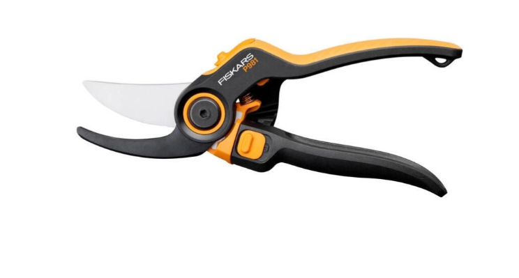 Fiskars X-series DualAction Tijeras de podar Bypass P981, 2en1 para ramas finas y gruesas, Mango ergonómico rotativo, Cuchillas de acero antiadherente/Mango FiberComp, Negro/Naranja, 1080132