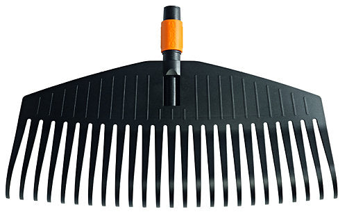 Fiskars Rastrillo para hojas, cabeza de la herramienta, 25 dientes, Longitud: 50 cm, dientes de plástico, Negro/Naranja, QuikFit, 1000642