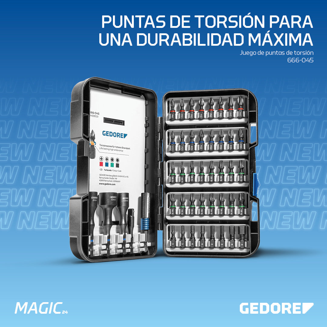 GEDORE 666-045 - 1/4" Torque Bit Set, 45 Pieces