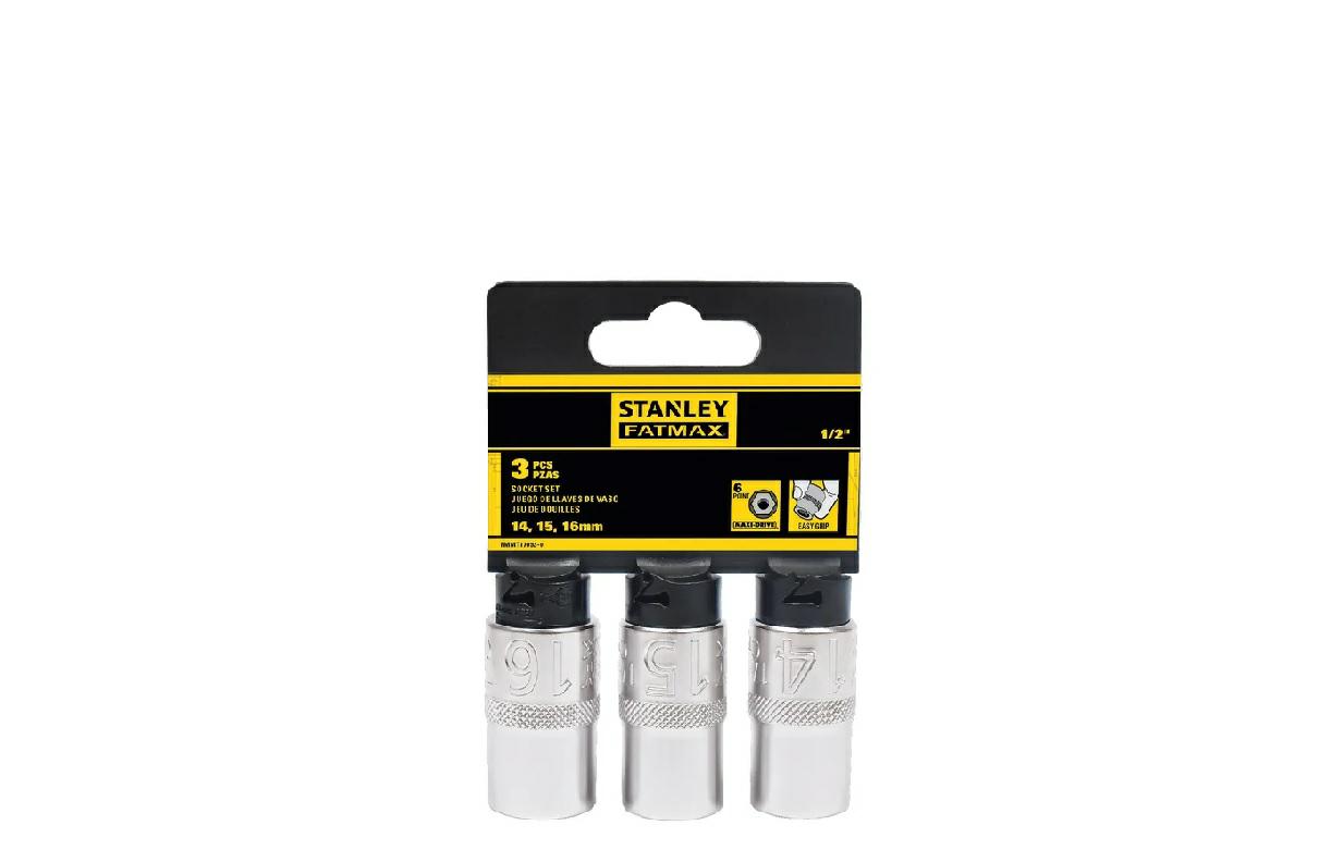 STANLEY Jeu de 3 douilles 6 pans FATMAX 21-22-24 mm - 1/2" - Douille et accessoire