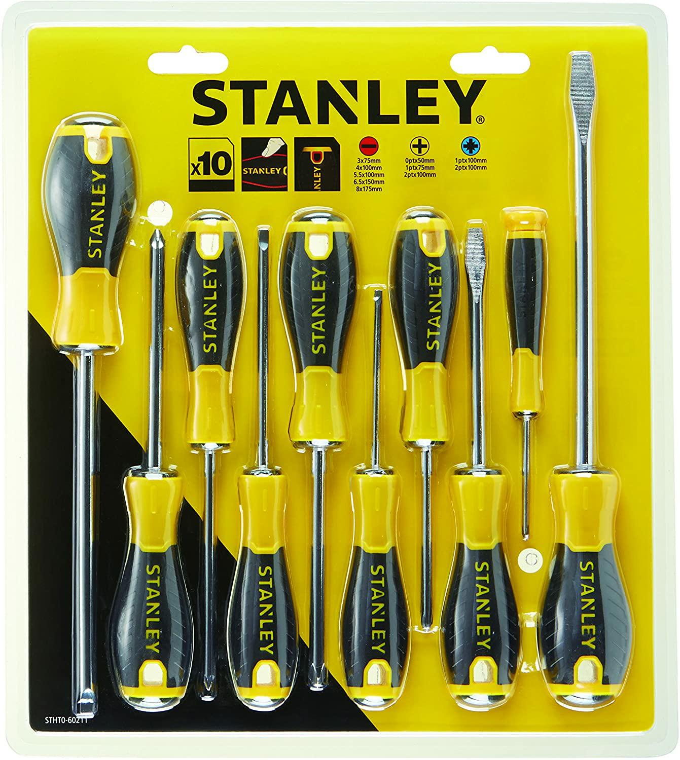 STANLEY - Juego de 10 destornilladores