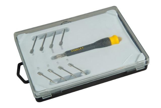 Stanley STHT0-62629 - Juego destornillador de precisión. 8 puntas intercambiables. Planas 1, 1.2, 1.5, 1.8, 2, 2.5. Phillips PH000 y PH00.