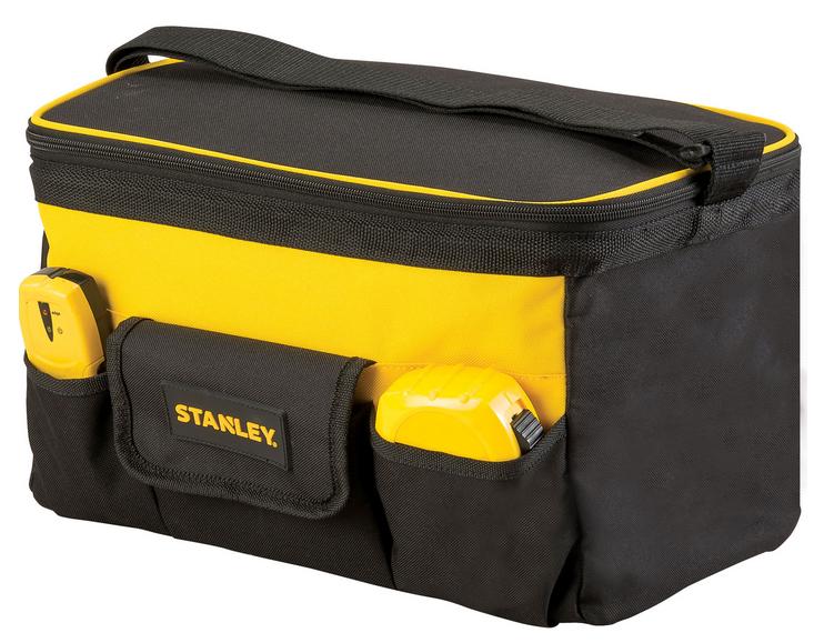 STANLEY Bolsa Profunda para Herramientas Tapa plana, Múltiples Bolsillos, Poliéster 600x600 Denier, Asa para Hombro, Cremalleras Engomadas, Dimensiones 32 x 21 x 24 cm, STST1-73615