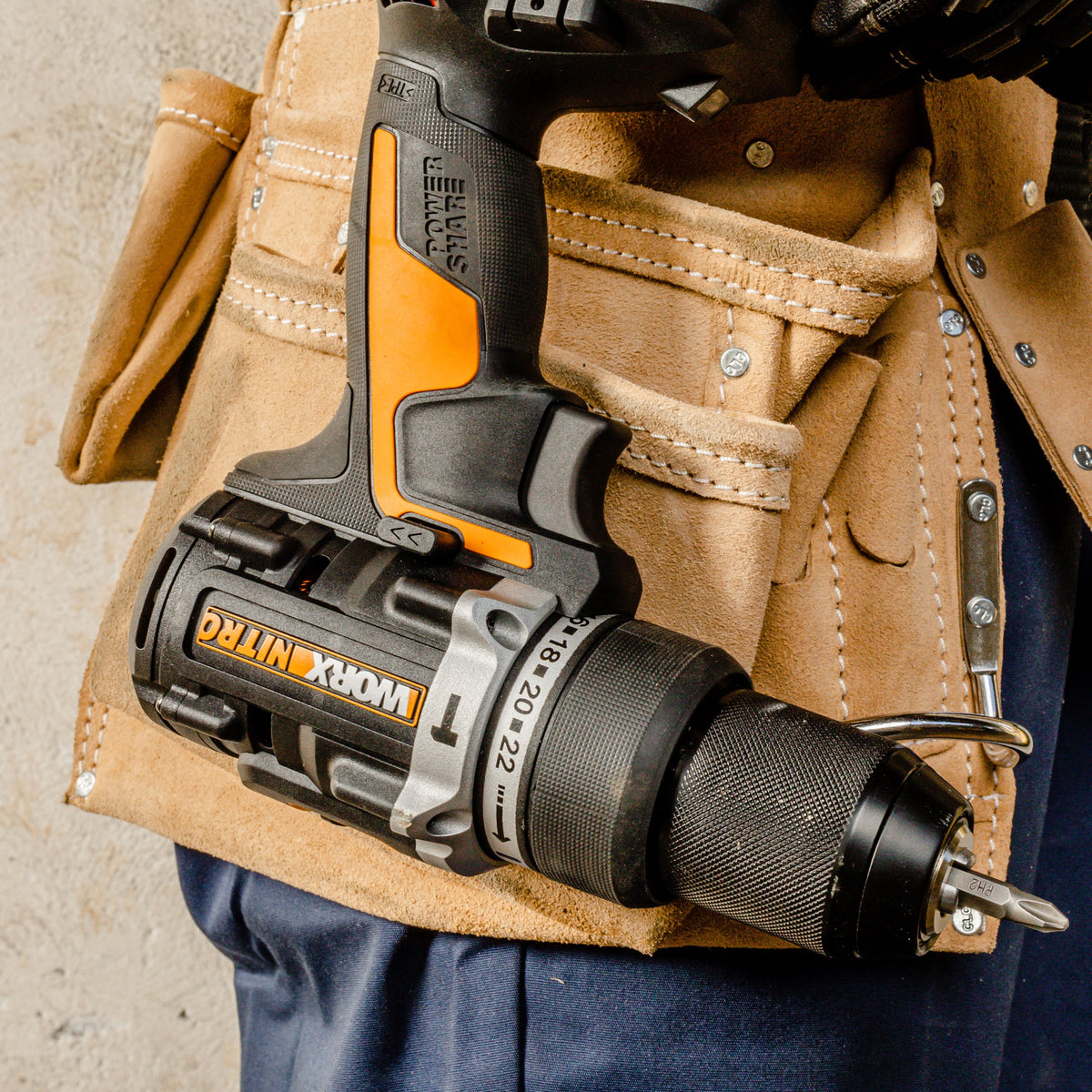 Worx WX352.1 - Taladro percutor BL NITRO 20V (2bat 4,0Ah) 60Nm