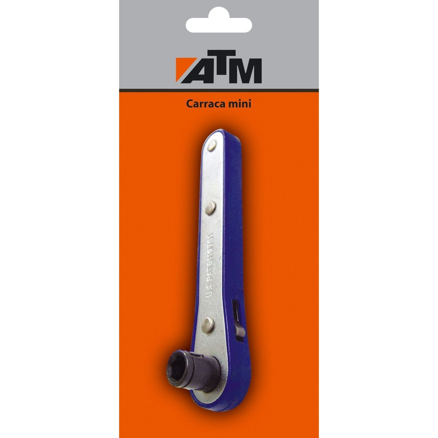 ATM Llaves & Vasos 131801-B - Carraca mini en blister individual 2 bocas (Largo 98 mm; 1/4" 1/4")