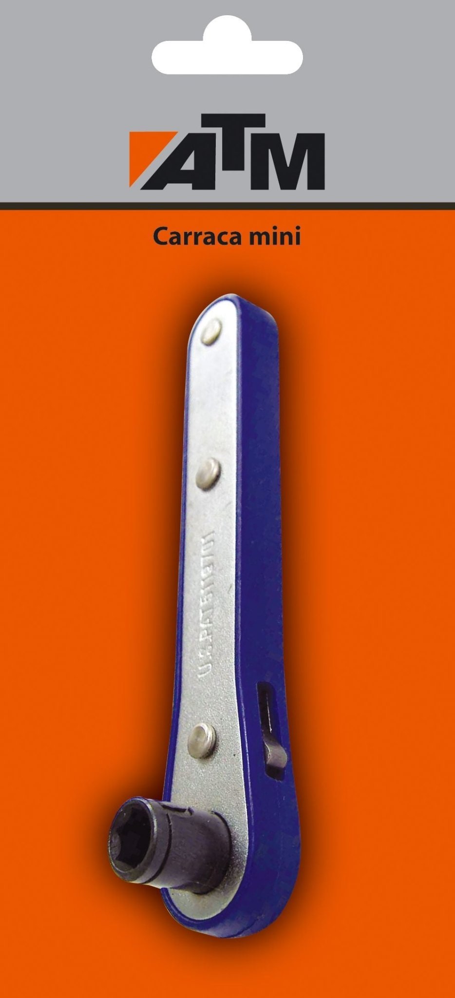 ATM Llaves & Vasos 131801 - B - Carraca mini en blister individual 2 bocas (Largo 98 mm; 1/4" 1/4") - Ferrotecnia