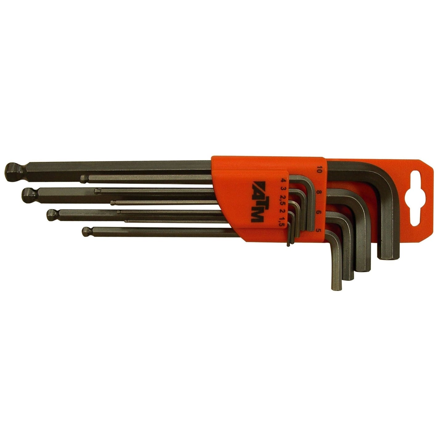 ATM Wrenches & Sockets A1301 - Set of 9 long ball-end Allen keys (SW 1.5-10)