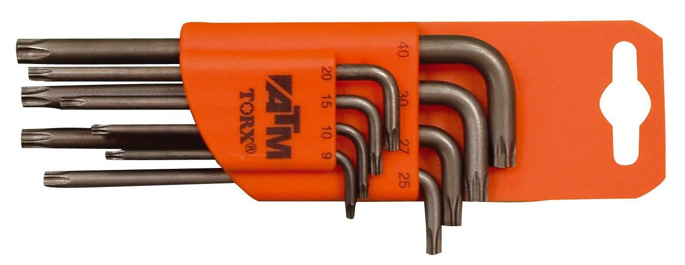 ATM Llaves & Vasos A1401 - Juego de 8 llaves acodadas largas Torx (T9 - T40) - Ferrotecnia