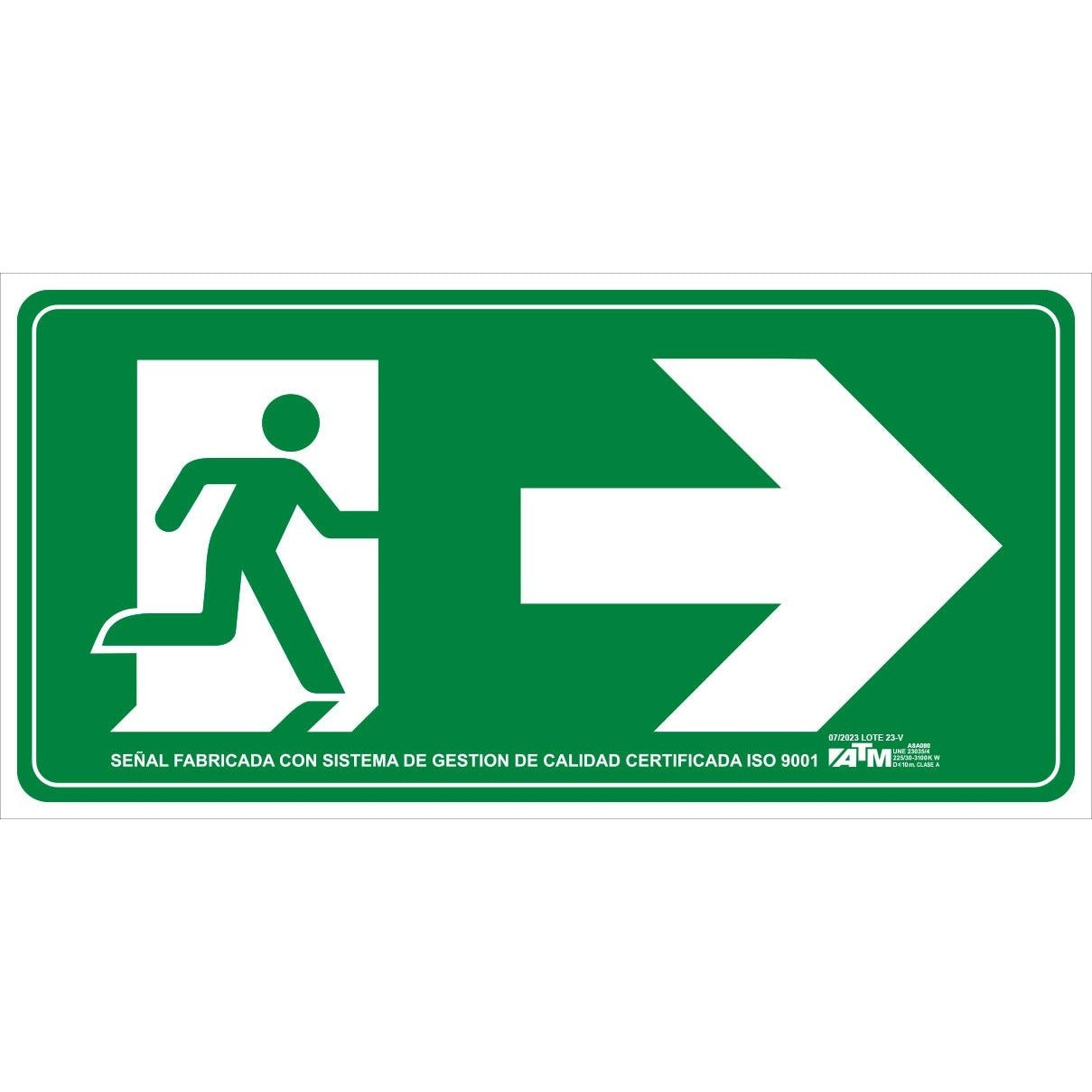 ATM Signaling Evacuation sign right arrow PVC