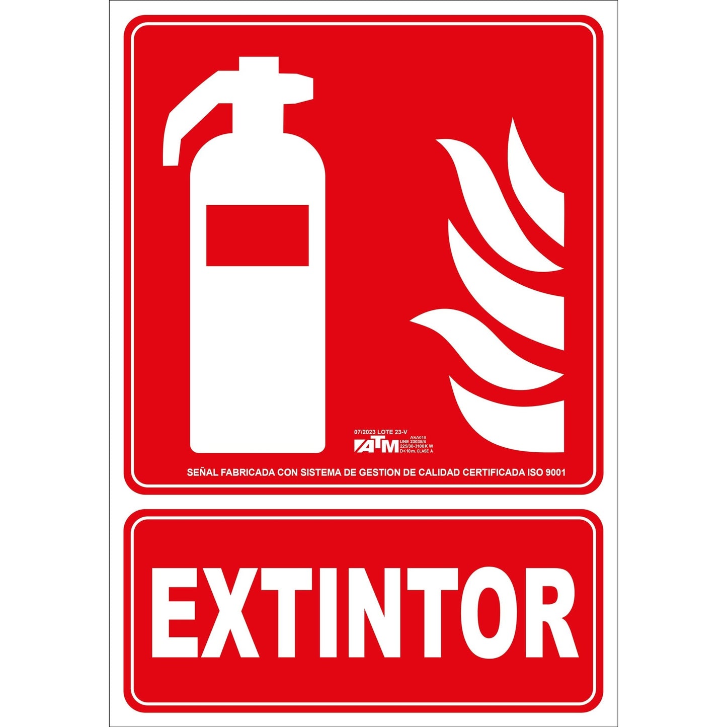 ATM Signaling PVC Fire Extinguisher Sign