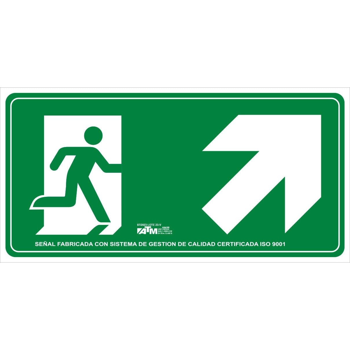 ATM Signaling ASB160 - Evacuation sign upstairs right PVC class B