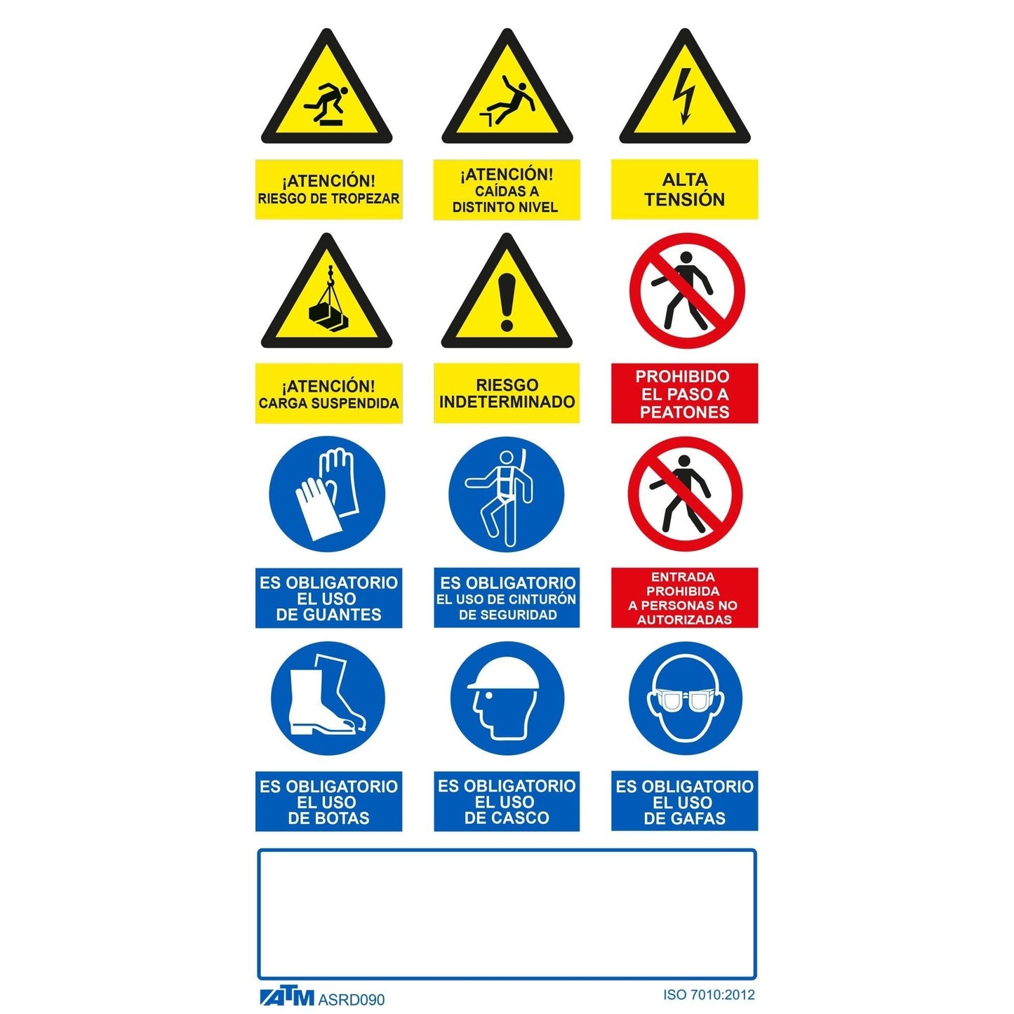 ATM Señalización ASRD090 - Cartel múltiple vertical PVC Glasspack