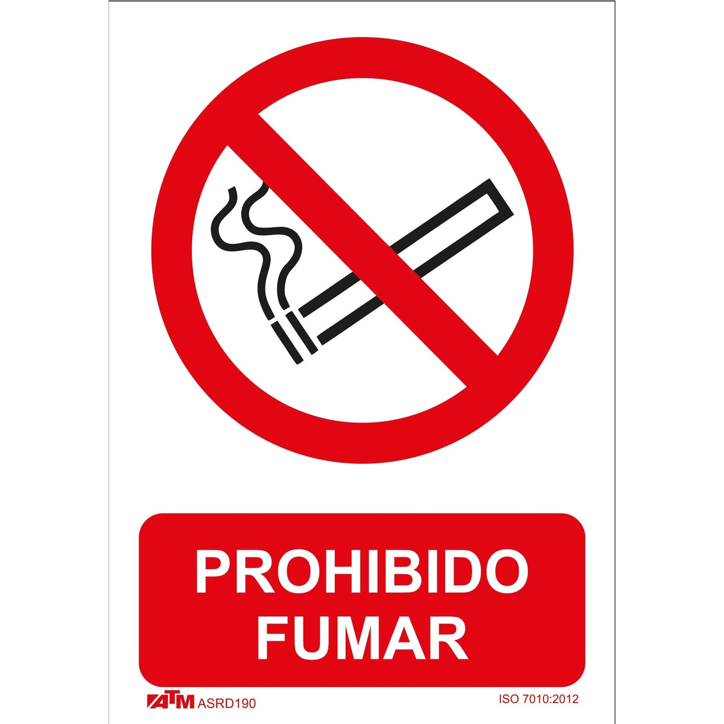 ATM Signage ASRD190 - No Smoking Sign PVC Glasspack