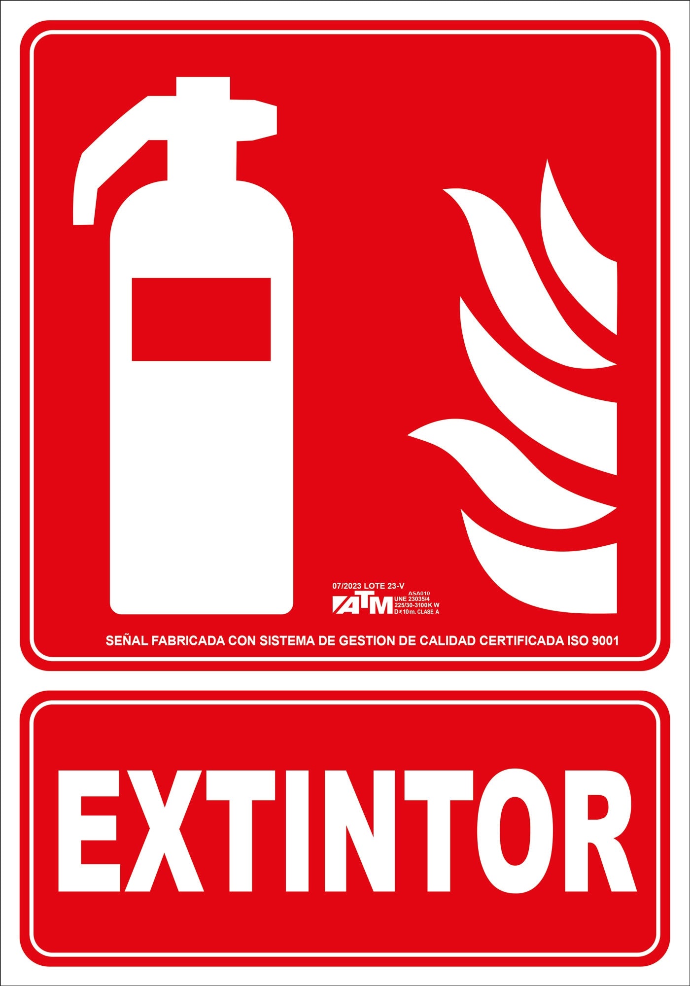 ATM Señalización Señal extintor PVC - Ferrotecnia