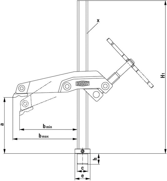 Bessey TW28GRS3012 - Mordaza para bancos y mesas de soldadura TW28GRS30 - 12 - Ferrotecnia