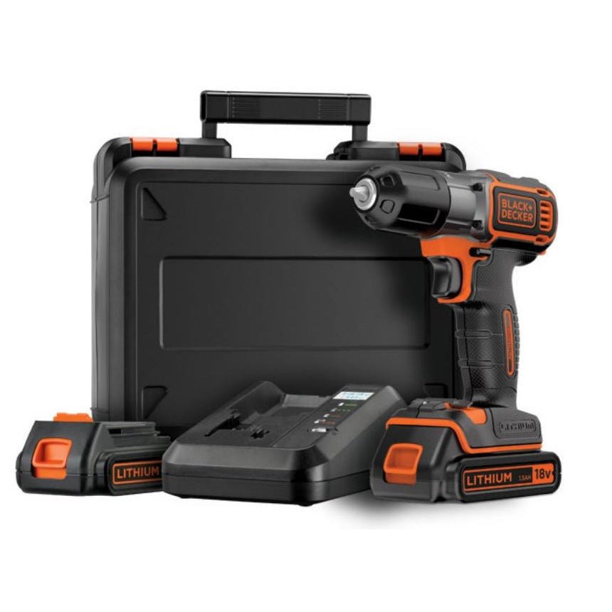 BLACK+DECKER ASD18KB Taladro atornillador 18V Autosense incluye 2 Baterias de litio 1.5Ah y Maletin - Ferrotecnia