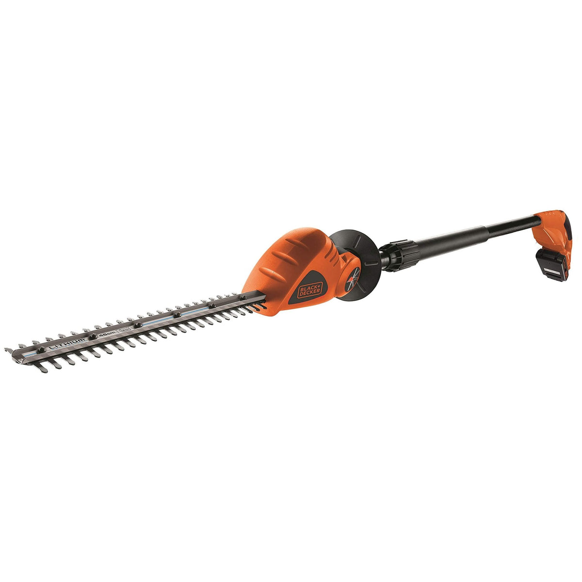 BLACK+DECKER GTC1843L20 Cortasetos Telescópico 18 V, Batería de Litio 2 AH, Espada de 43 cm, Separación de Dientes 12 mm, Cuchillas de Corte de Diamante y Menor Vibración