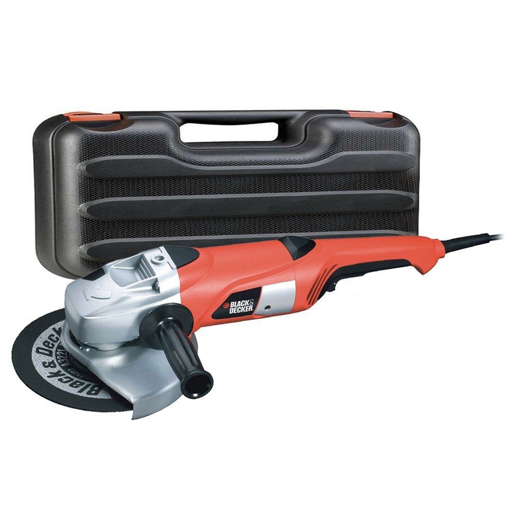 BLACK+DECKER KG2000K - Amoladora angular 2000W 230 mm con bloqueo de eje y maletín