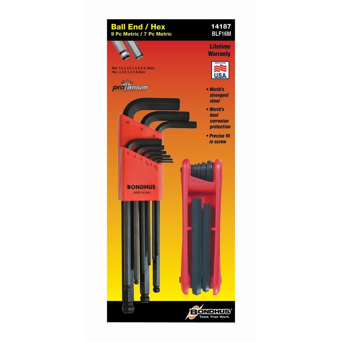 Bondhus 14187 - Bondhus PromoPack with set 10999 and GorillaGrip HEX knife 12587
