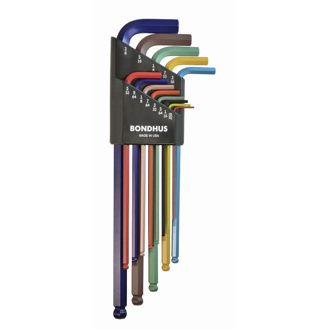Bondhus 69637 Set of 13 Bondhus ColorGuard XL Ball End L-Wrenches (Inch)