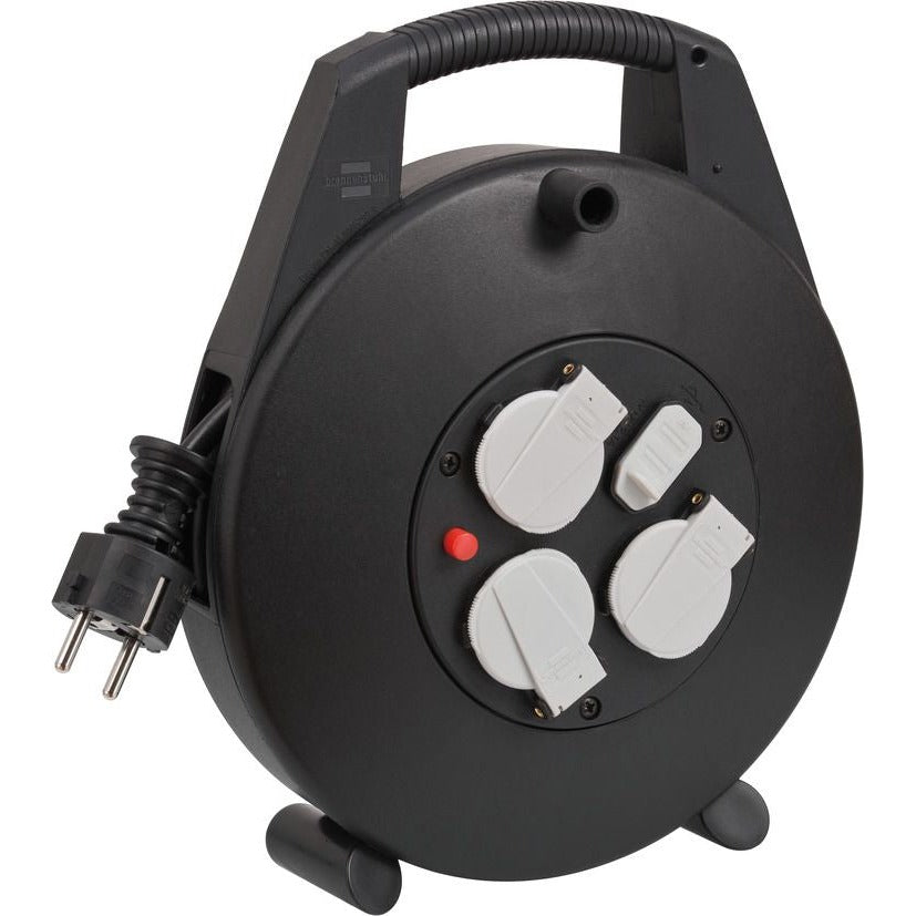 Brennenstuhl 1093200600 - Vario-Line cable reel with USB charging function, black, IP20 H05VV-F3G1.5, with 10 m cable