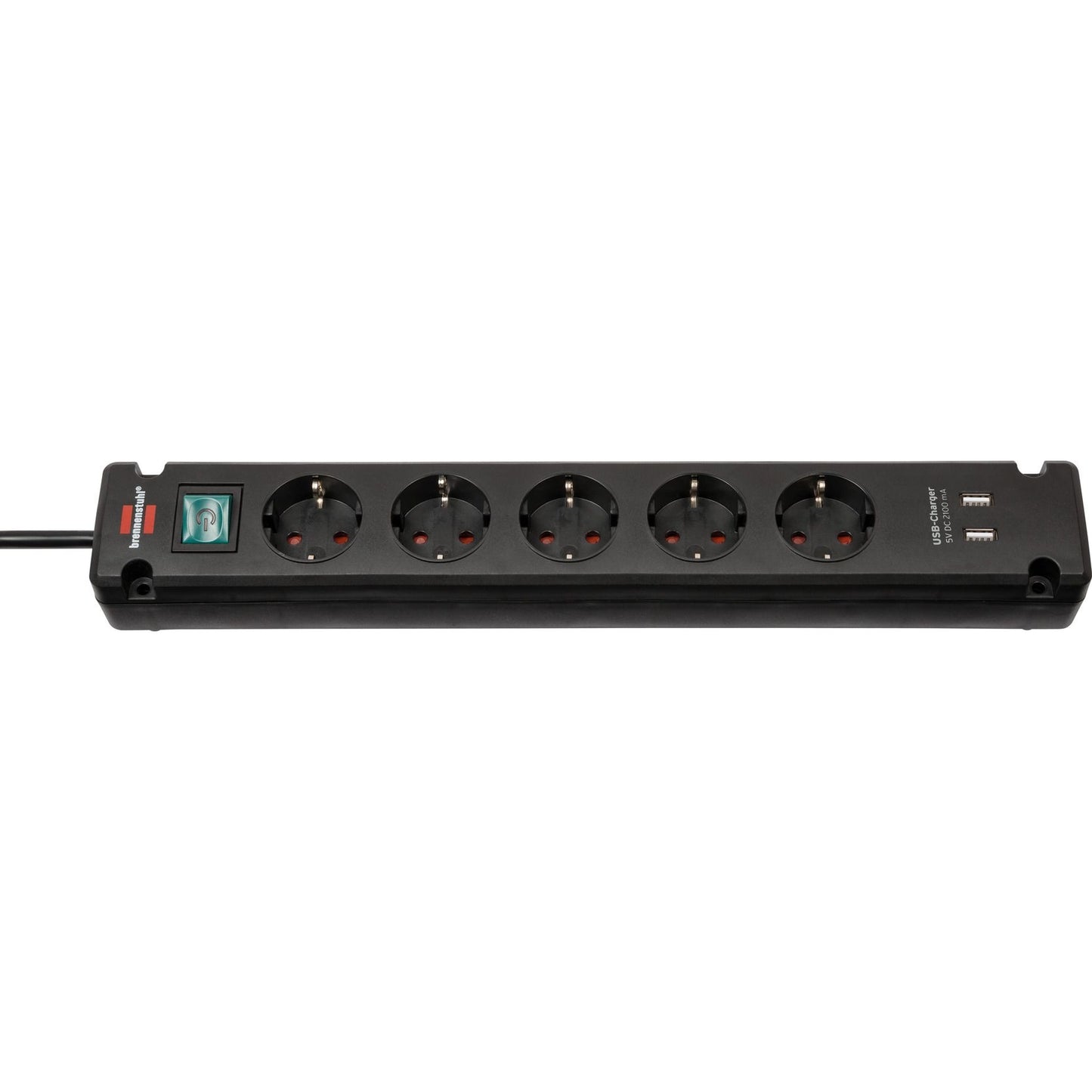 Brennenstuhl 1150660315 - Base múltiple Bremounta con puertos USB apta para montaje fijo (color negro)