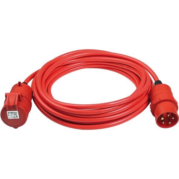 Brennenstuhl 1168580 - Bremaxx® IP44 AT-N07V3V3-F 5G1.5 electric extension cord with 5-pole 400V/16A CEE plug (10 m)