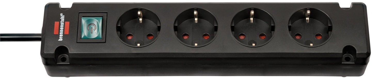 Brennenstuhl - Base de tomas múltiples Bremounta negra apta para montaje fijo - Ferrotecnia