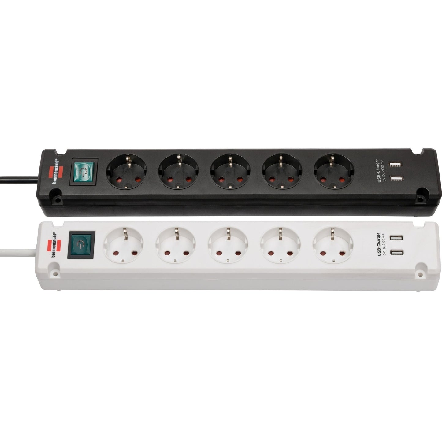 Brennenstuhl - Bremounta multi-socket base with USB ports suitable for fixed mounting