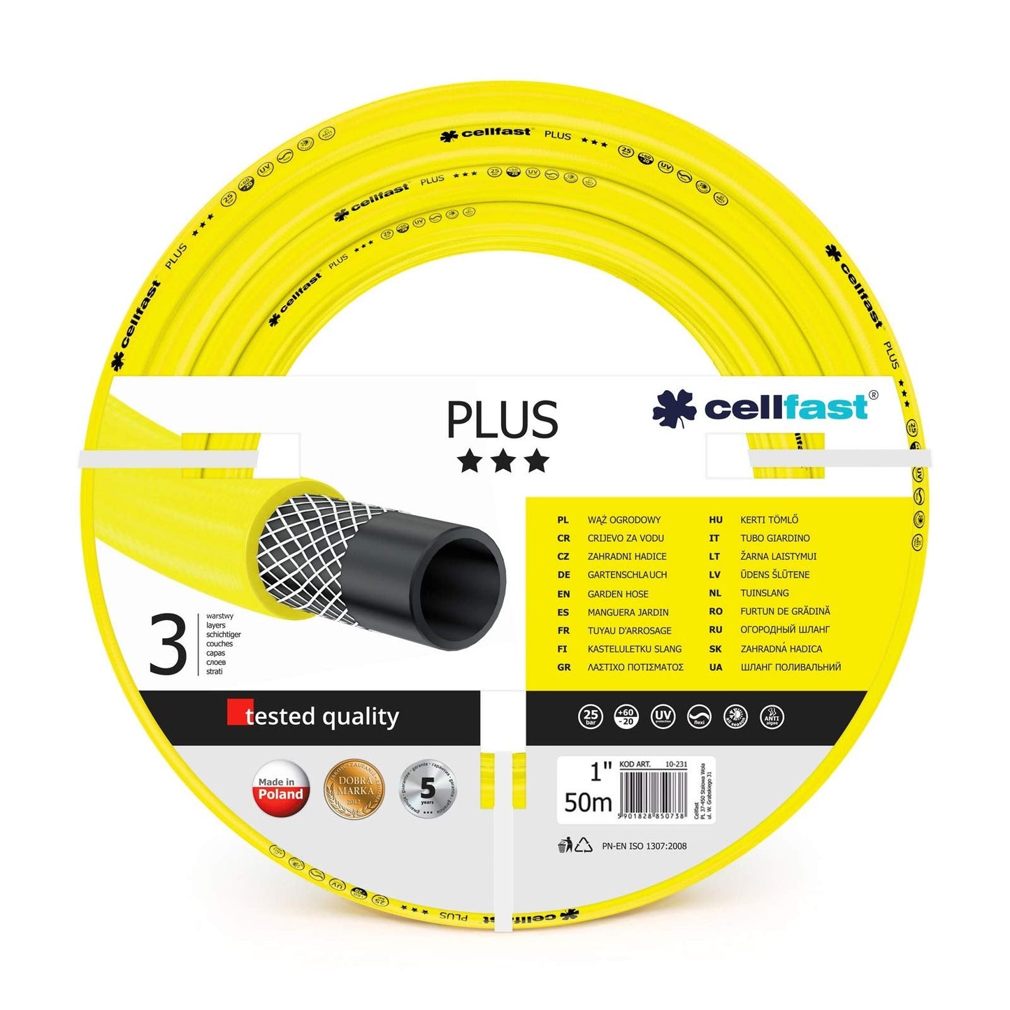 Cellfast 10-231 - Manguera de jardín Plus 1" 50m